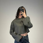 maglia basic crop con spalline