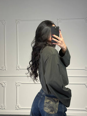 maglia basic crop con spalline
