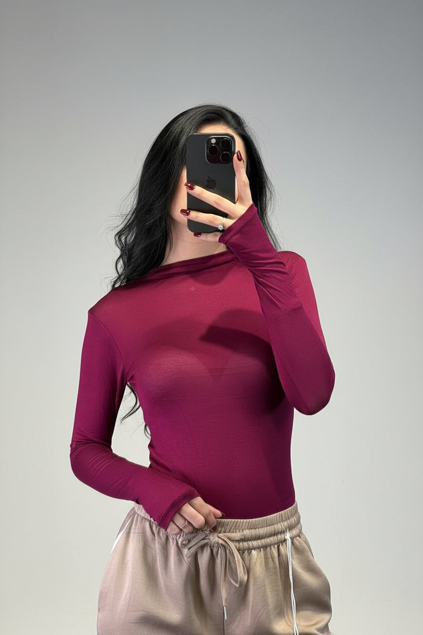 body semivelato con mezzo collo