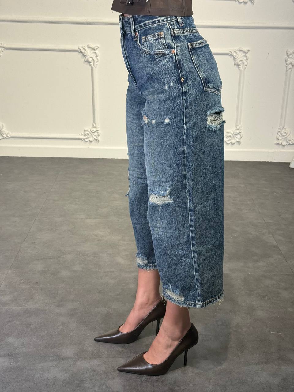 bermuda lungo di jeans