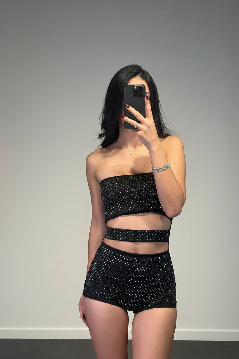 jumpsuit cutter con strass