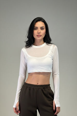 maglia crop semivelata