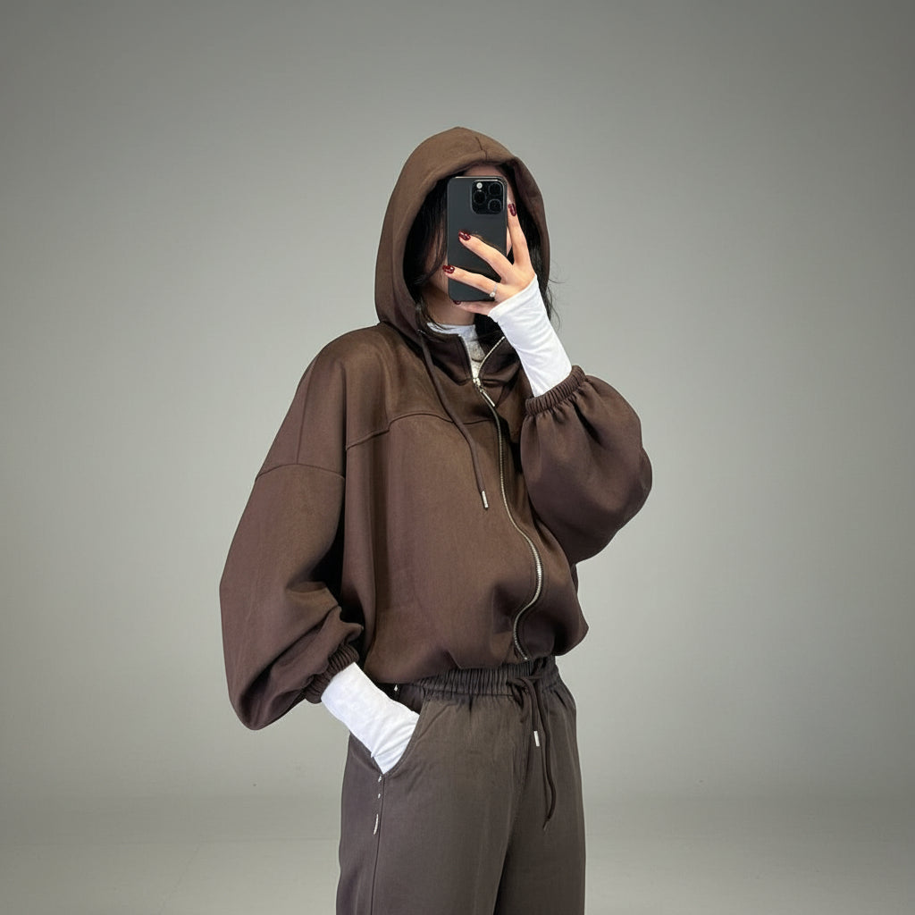 giacchetto scamosciato con zip