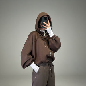 giacchetto scamosciato con zip