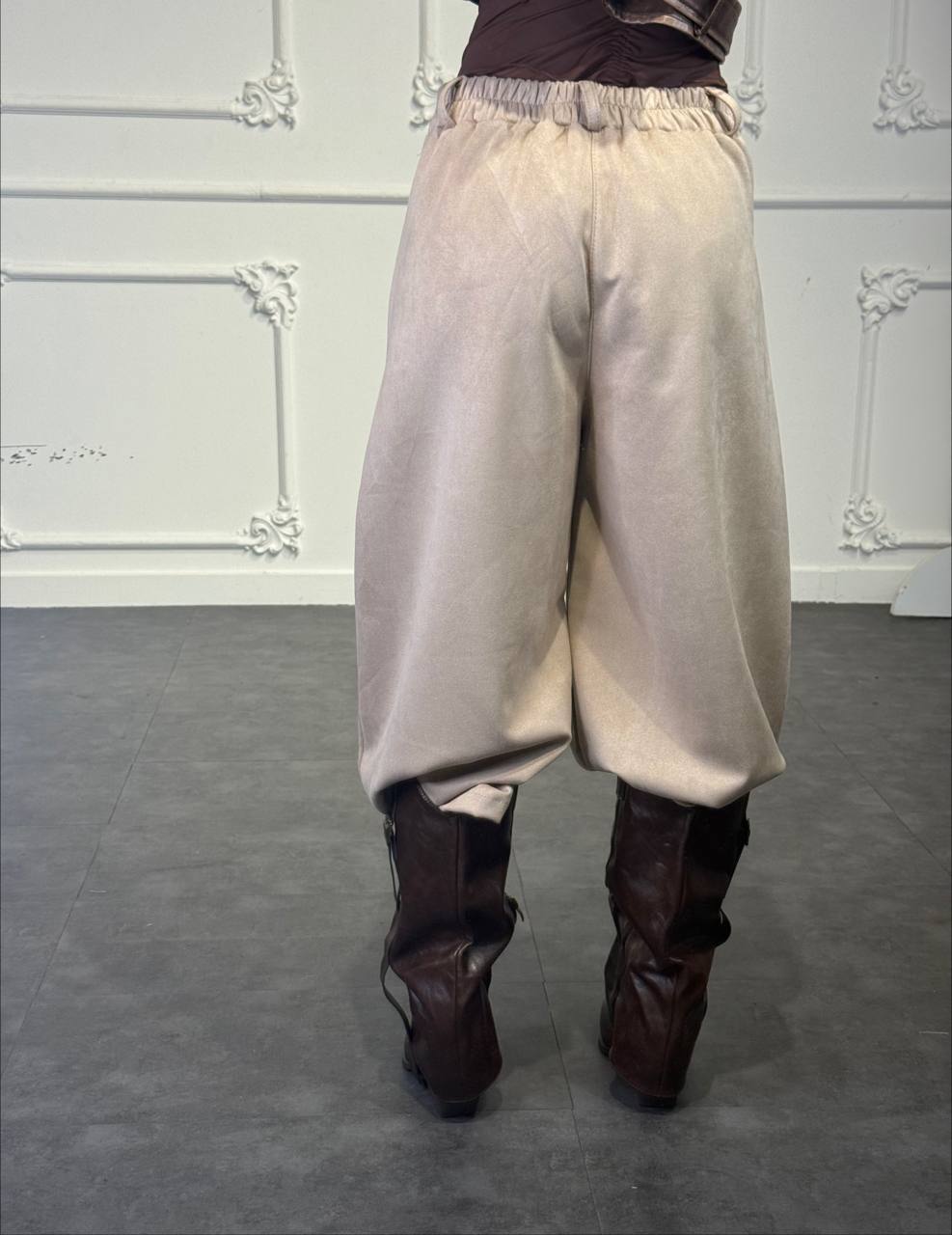 pantalone medieval scamosciato