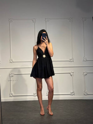 jumpsuit in lino con dettaglio sole