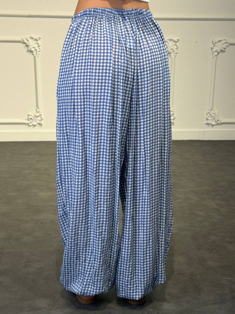 pantalone ampio a quadri
