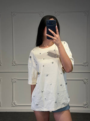 maglia over con pietre