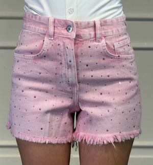 shorts pinkie con tasca glitter