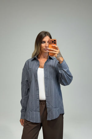 camicia men lunga a righe
