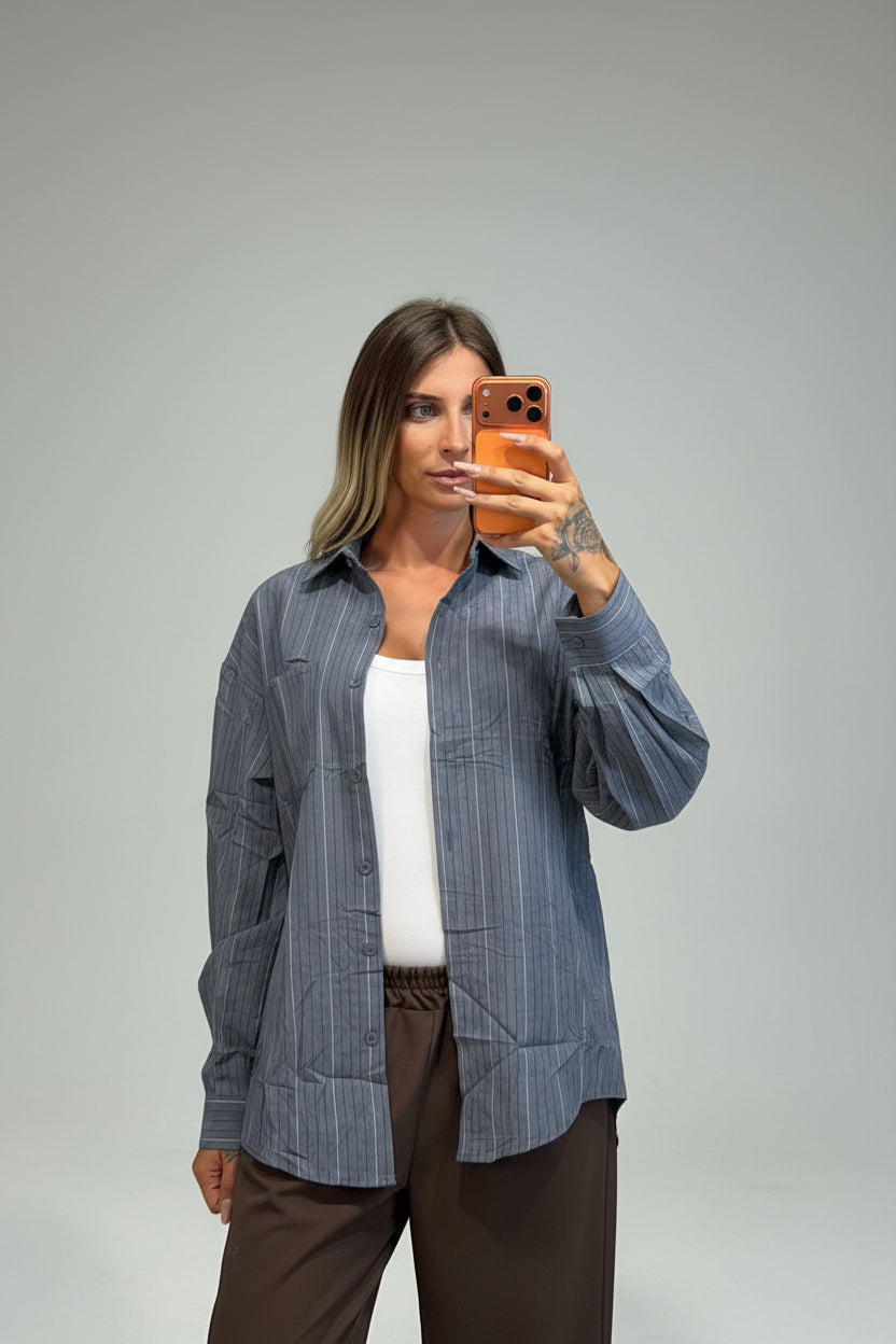 camicia men lunga a righe