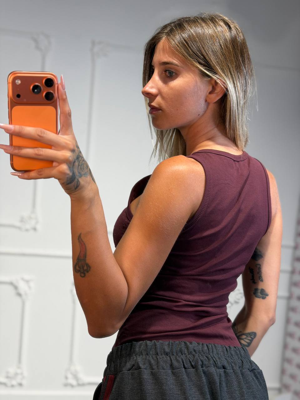 top canotta con strass