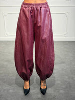 pantalone balloon in pelle