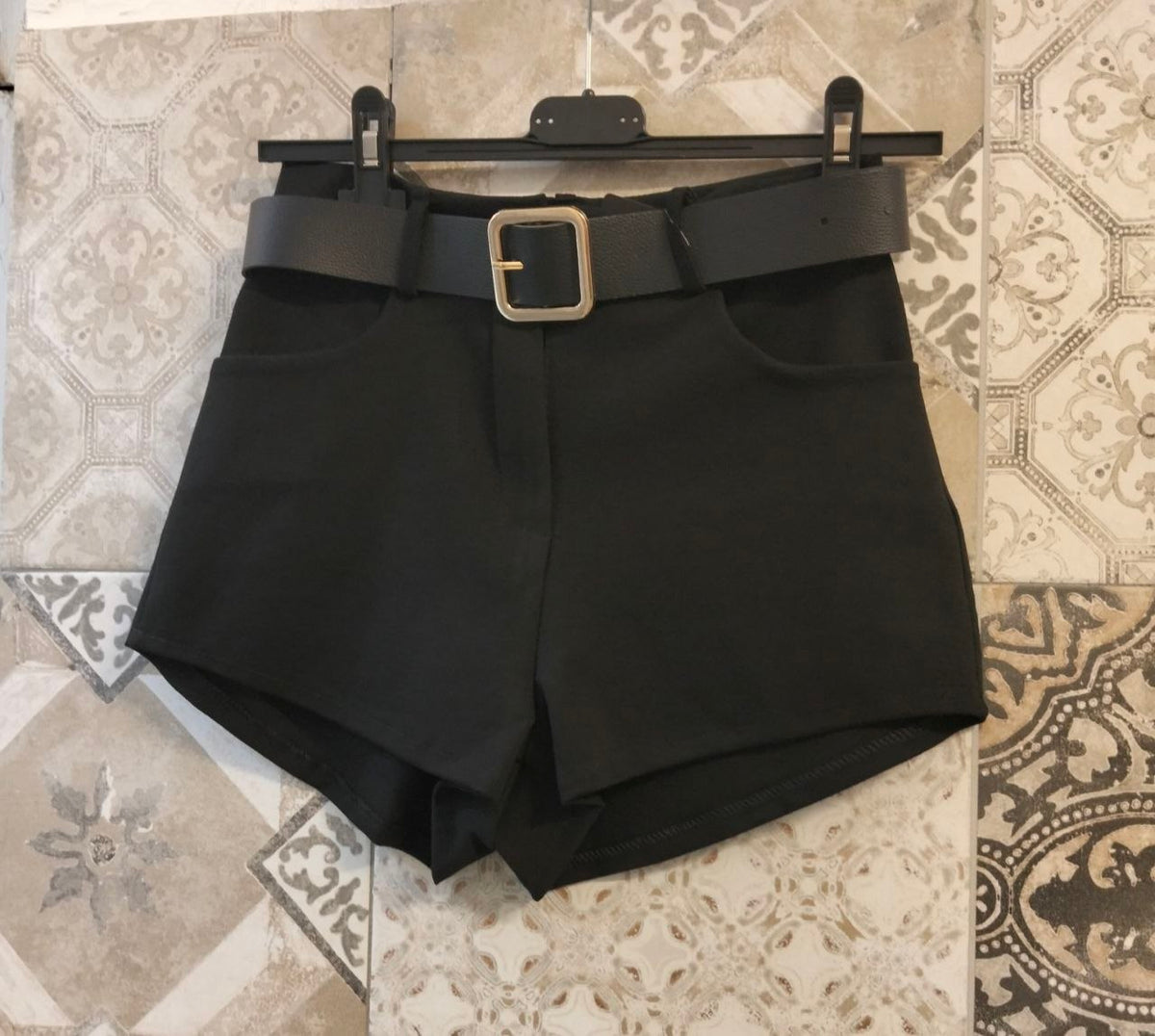 shorts elasticizzati in cotone con cinta