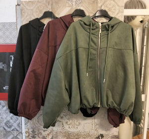 giacchetto scamosciato con zip
