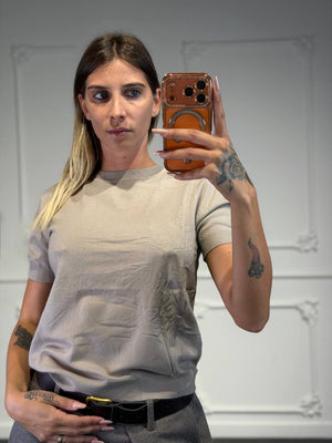 maglia mezze maniche collo alto