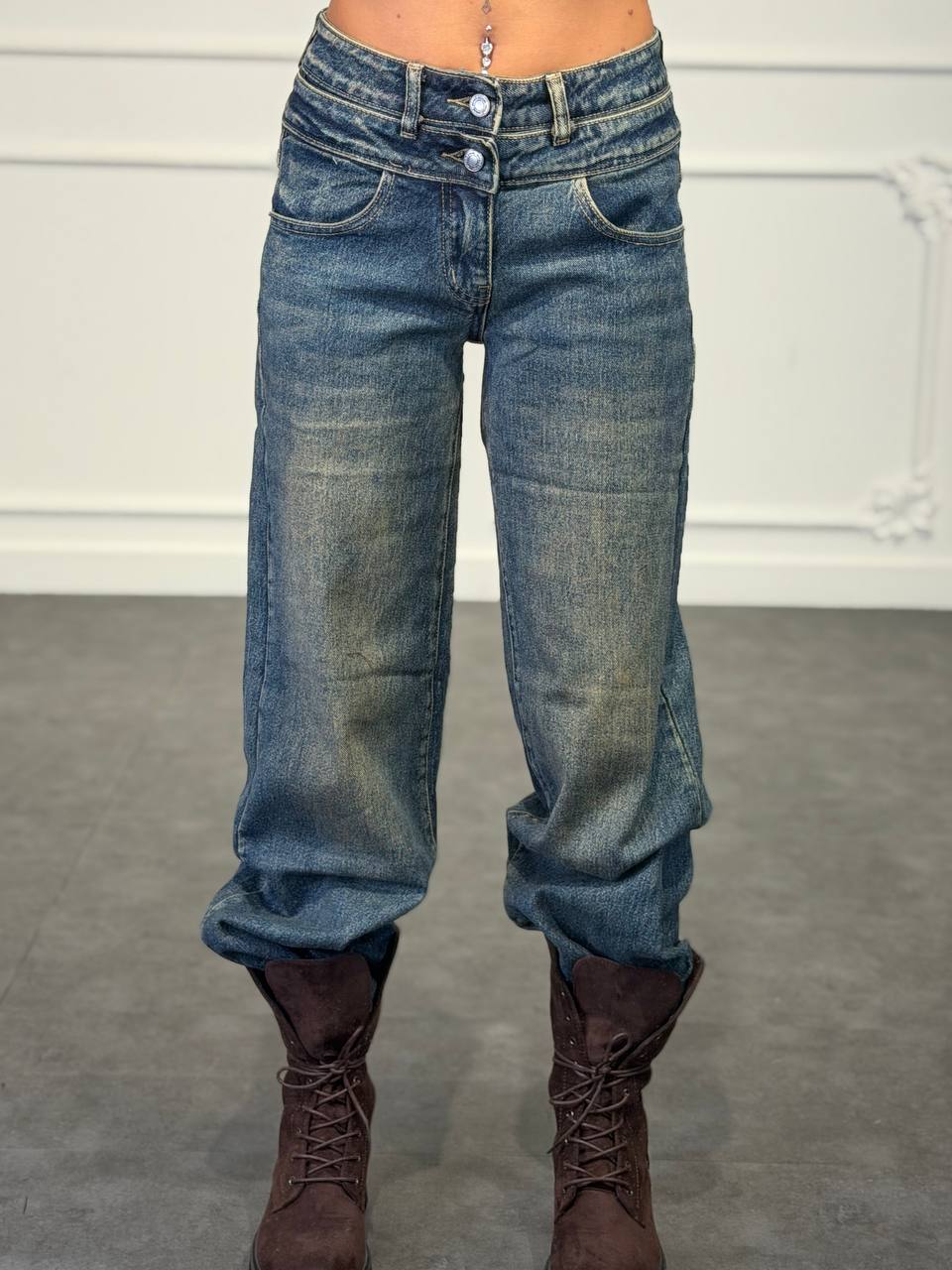 jeans doppia allacciatura