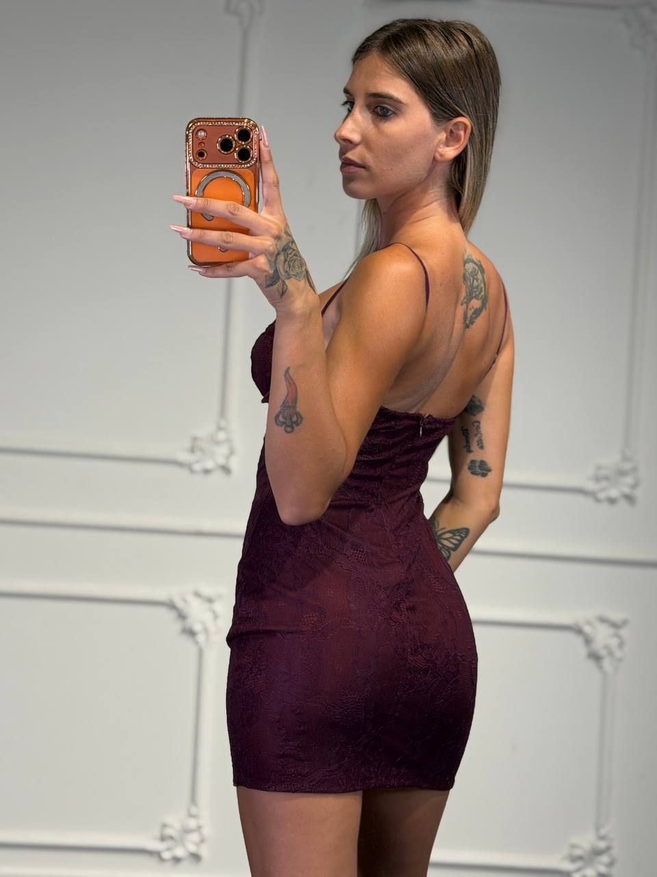 abito mini lingerie in pizzo