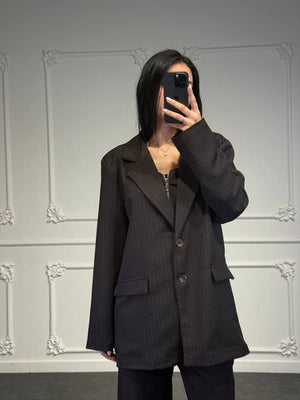 blazer gessato over