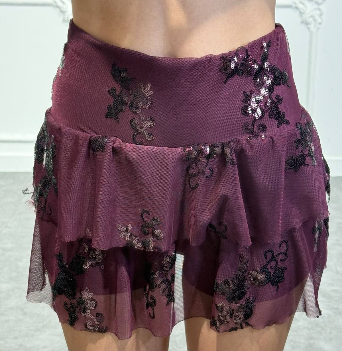 gonna lux pantaloncino con dettagli paillettes
