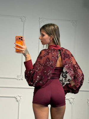 coprispalle elegante con paillettes