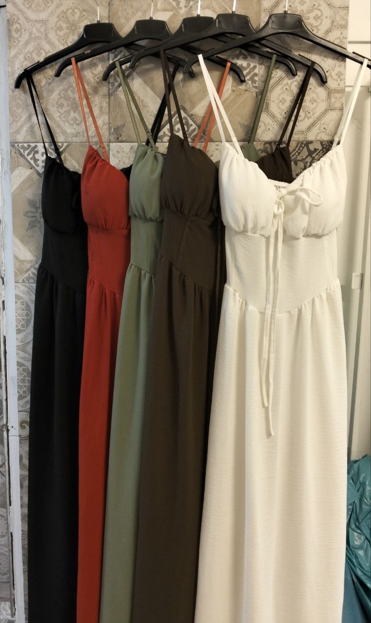 abito corset lungo con fiocco