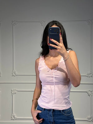 top pois con arricciatura