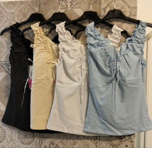 top pois con arricciatura