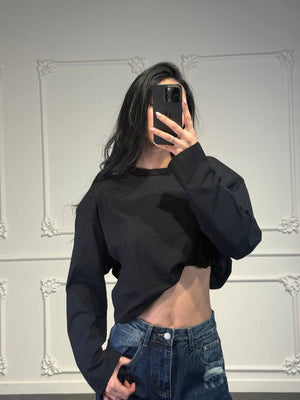 maglia in cotone con spalline