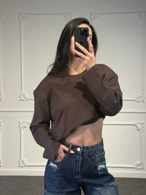 maglia in cotone con spalline