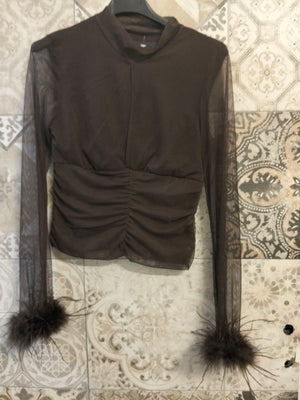 maglia giselle con piume
