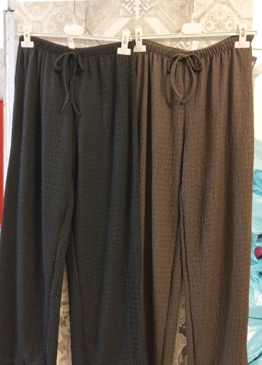 pantaloni con trama lavorata
