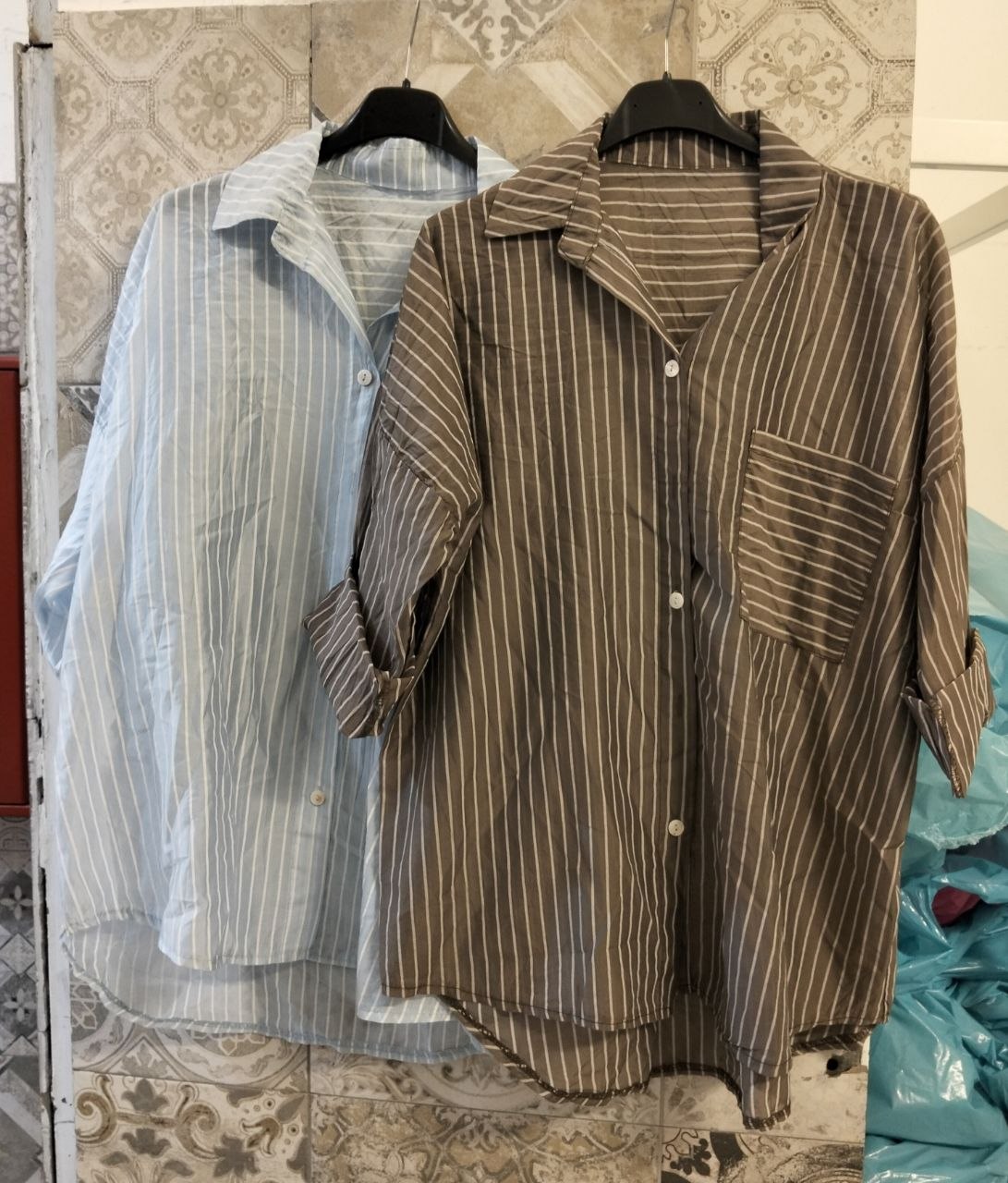 camicia velata a righe