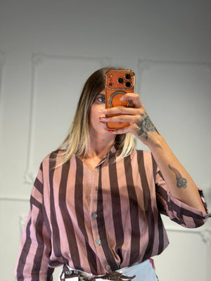 camicia a righe velata