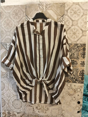 camicia a righe velata