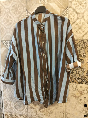 camicia a righe velata