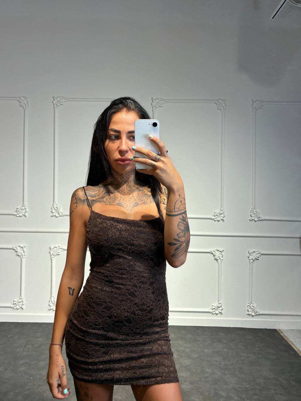 abito mini in pizzo