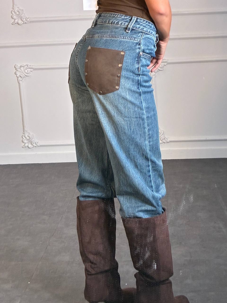 jeans tasca brown