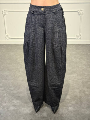 pantaloni palazzo animalier
