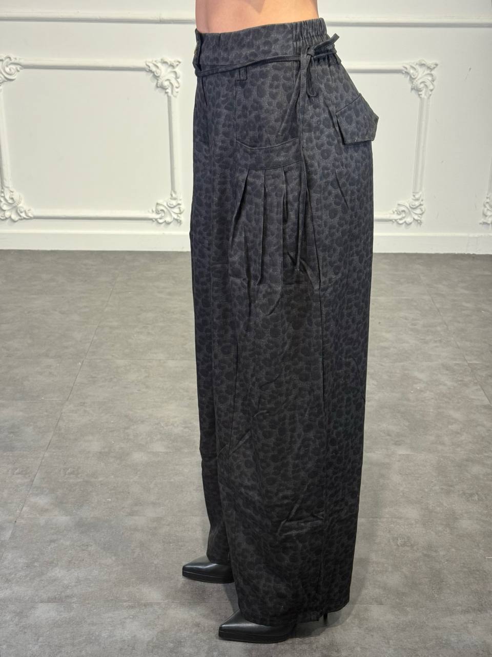 pantaloni palazzo animalier