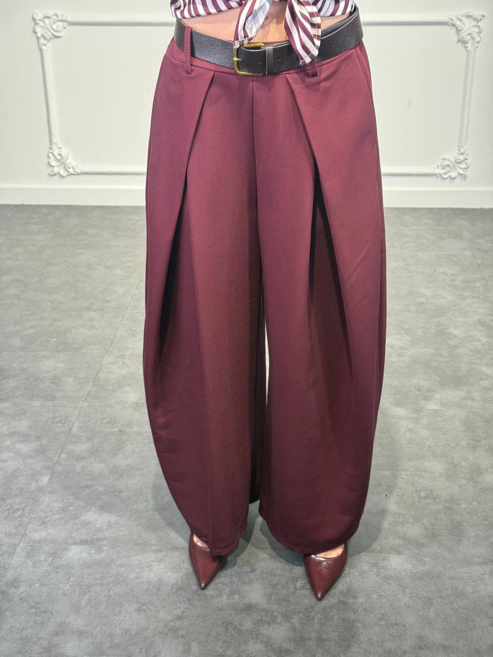 pantaloni palazzo a vita alta