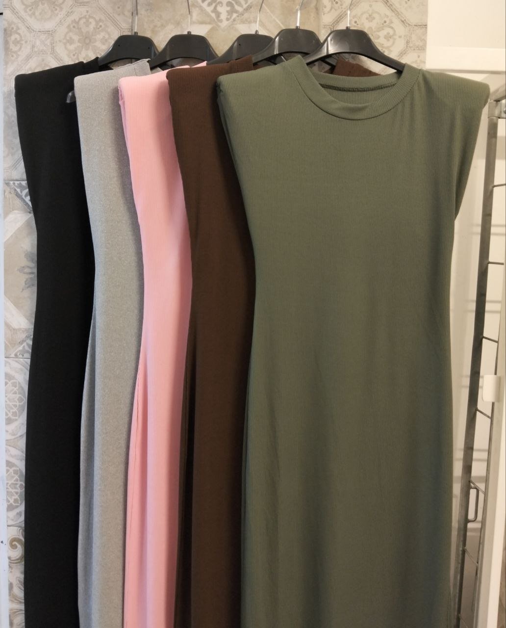 abito a costine con spalline - Dverso Fashion