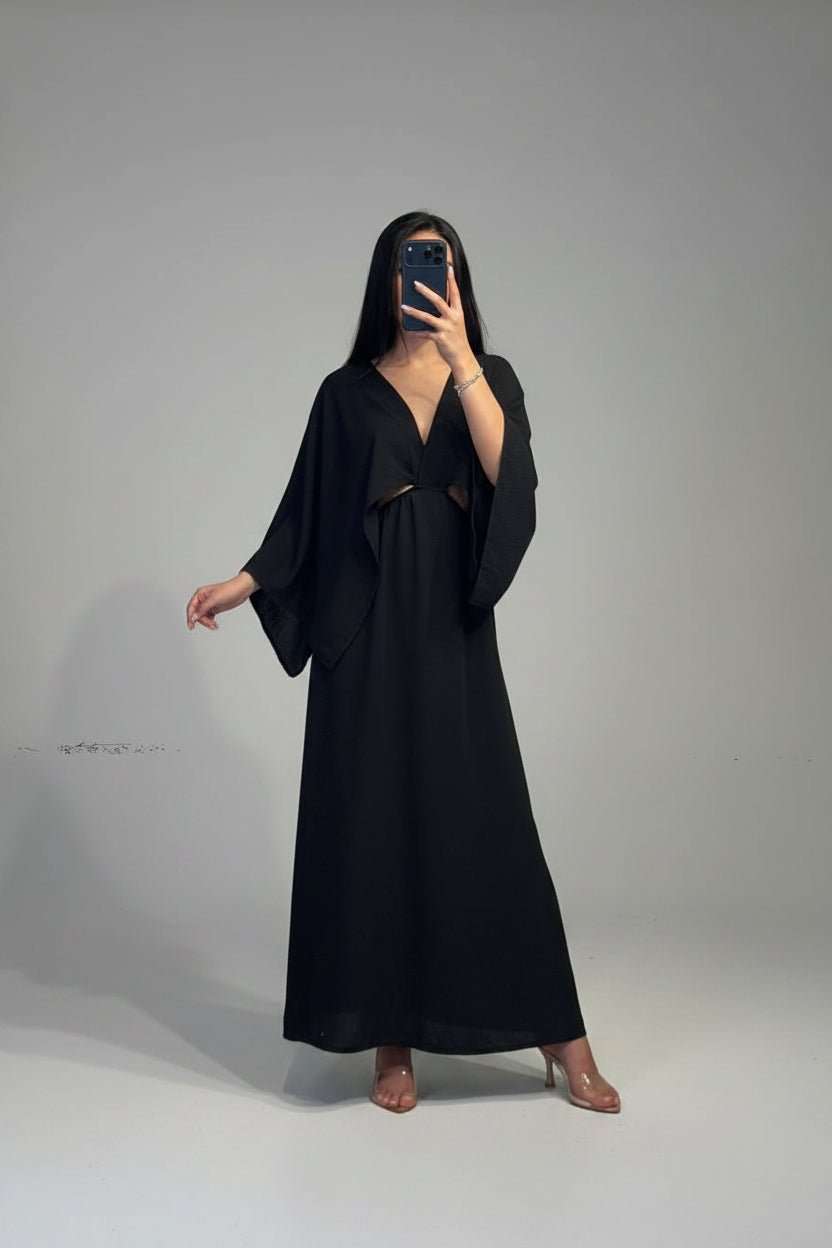 abito con manica e gonna svasata lunga - Dverso Fashion