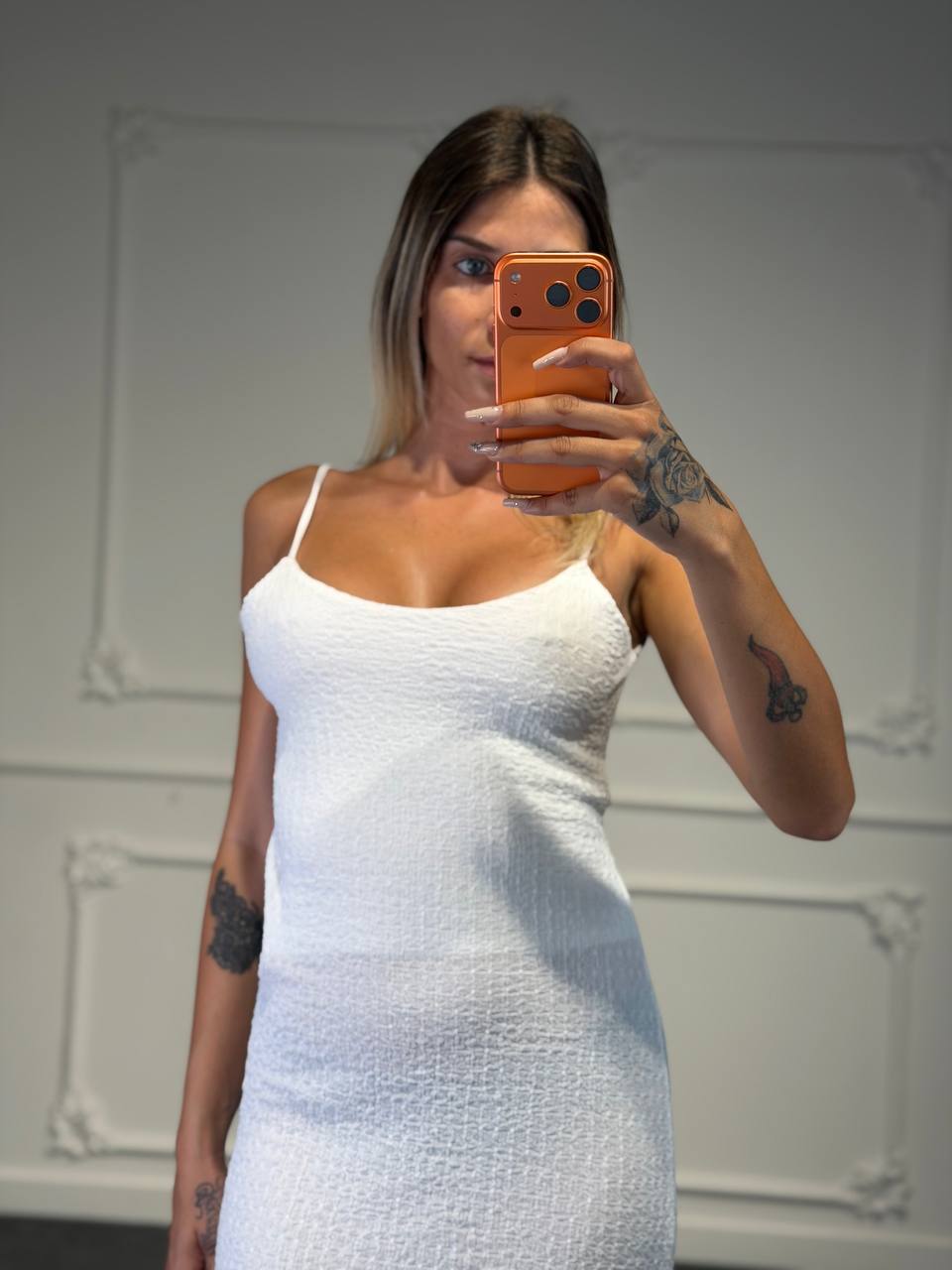 abito fiamma con spalline fine - Dverso Fashion