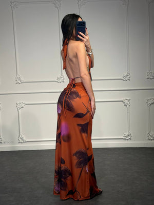 abito floreale lungo - Dverso Fashion