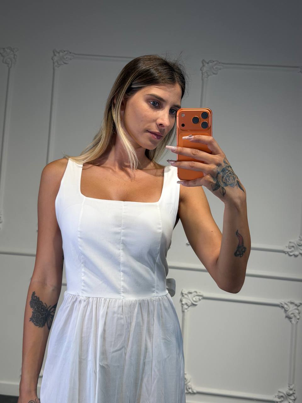 abito giselle in cotone lungo - Dverso Fashion