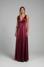 abito in raso melissa lungo - Dverso Fashion