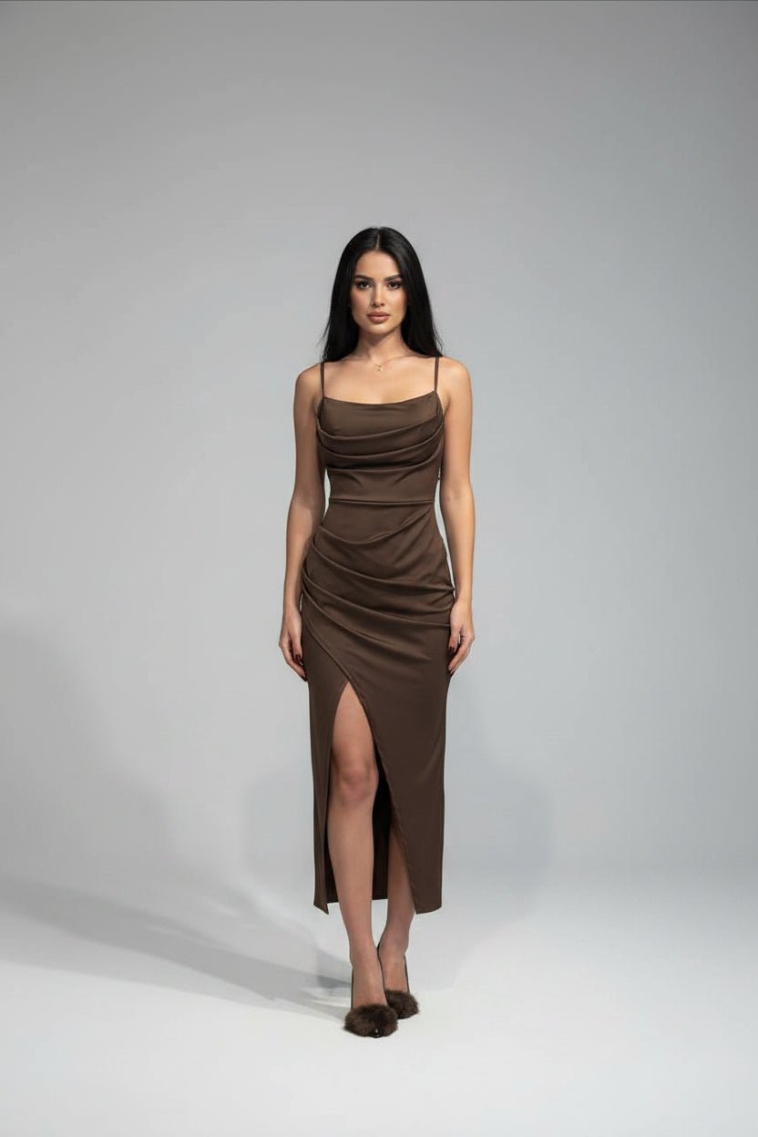 abito kia con spacco - Dverso Fashion