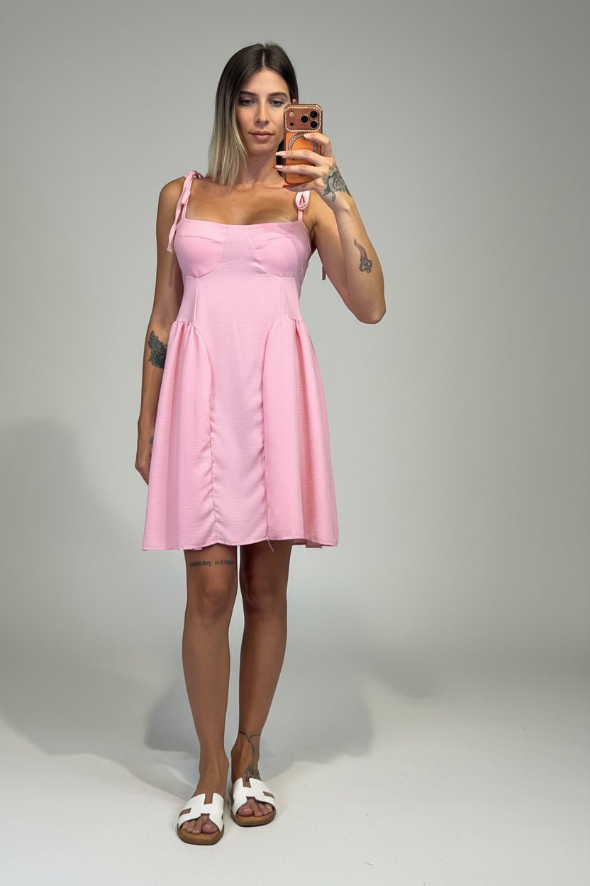 abito luisa in lino con spalline regolabili - Dverso Fashion