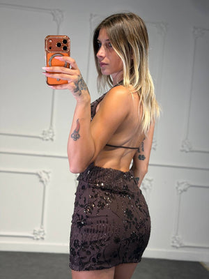 abito night con ampia scollatura - Dverso Fashion